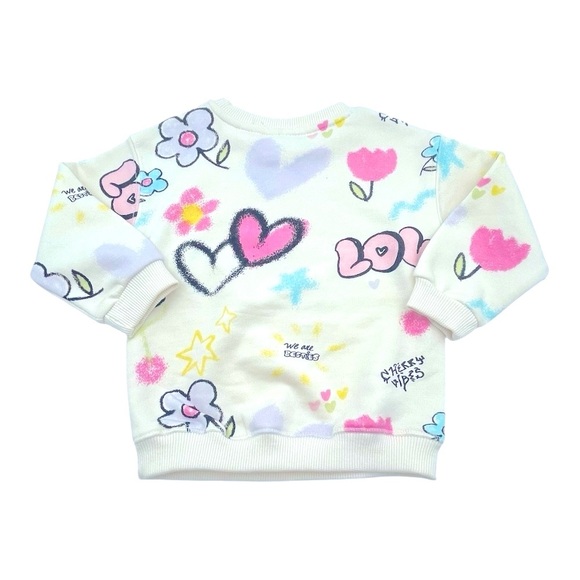 068 Zara Graffiti Love Print Graphic Sweatshirt - Picture 2 of 3